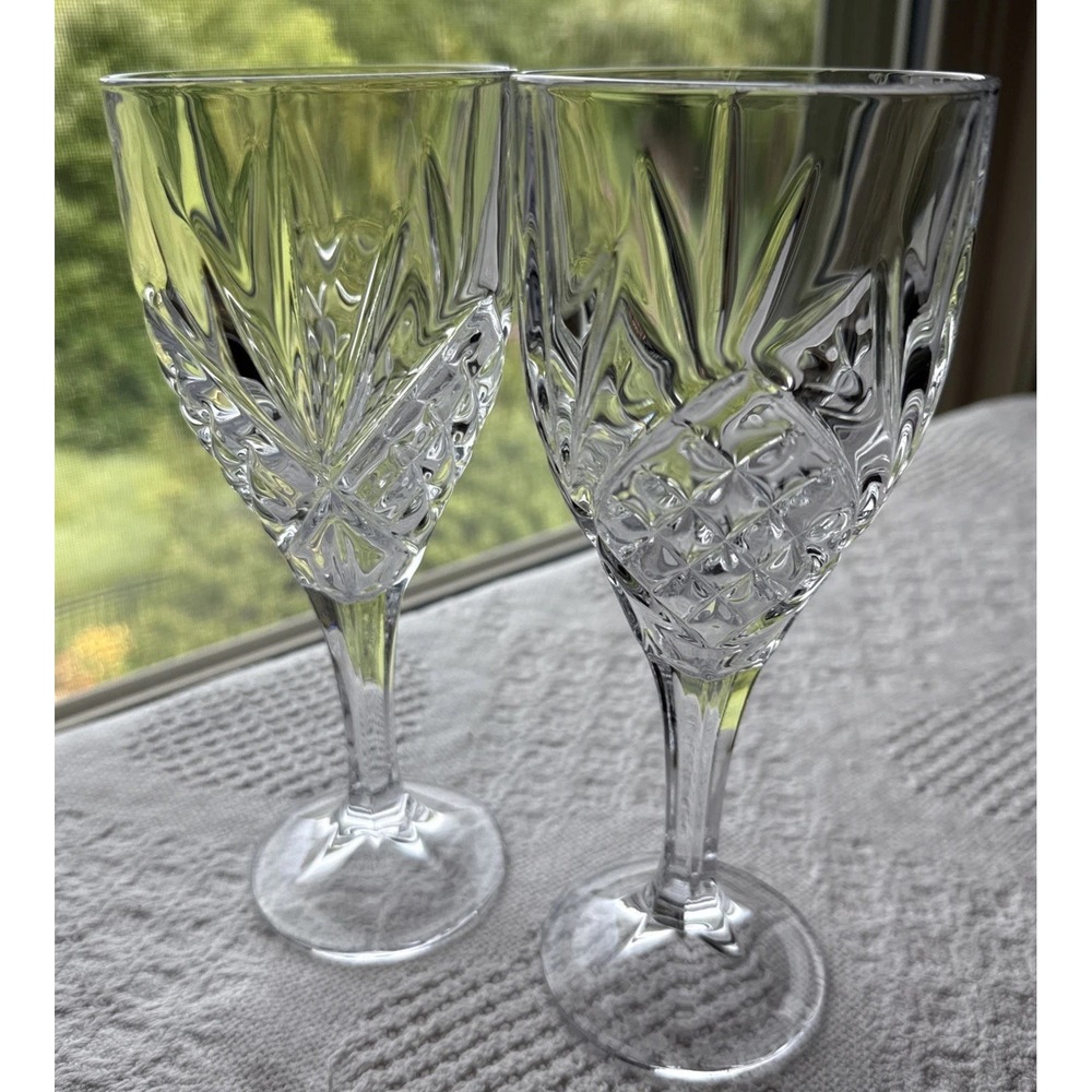 Godinger Dublin Shannon 8" Water Goblets Drinking Glass Barware Set of 2